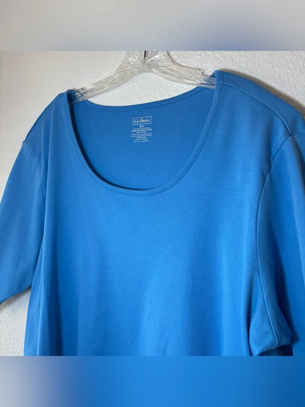 L.L. Bean Women's 100% Supima Cotton Scoop Neck Short Sleeve Tee 3X Lot of 2